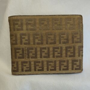 Fendi Tan and Brown Logo Wallet